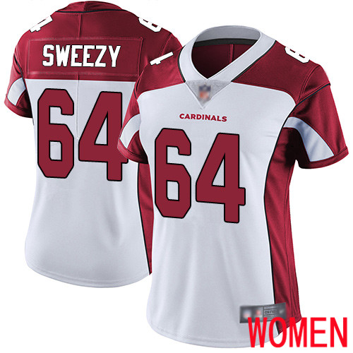 Arizona Cardinals Limited White Women J.R. Sweezy Road Jersey NFL Football #64 Vapor Untouchable->youth nfl jersey->Youth Jersey